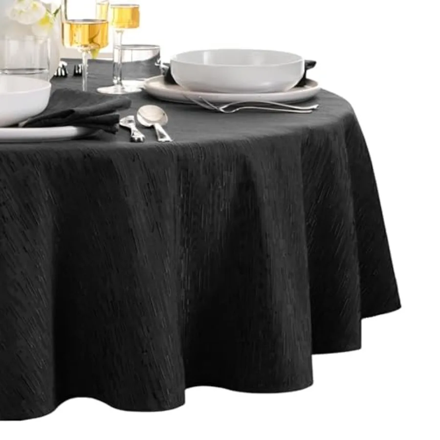 

Скатерть Home Fashions Continental с однотонной текстурой, устойчивая к пятнам и складкам, круглая, 90 дюймов