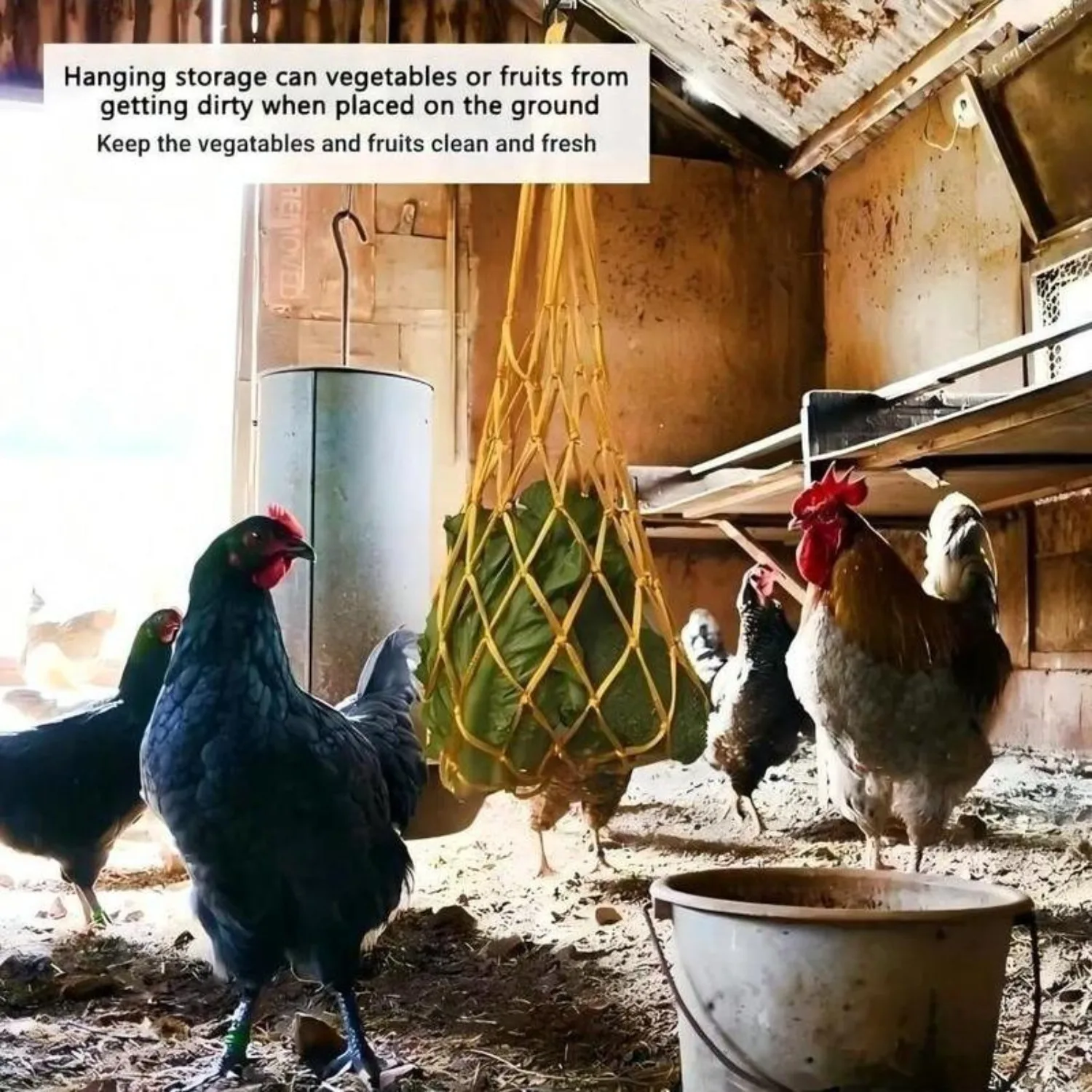 1 قطعة/3 قطعة حقيبة تغذية الدجاج بلون عشوائي ، وحدة تغذية الدجاج المعلقة من النايلون ، أداة تغذية الحيوانات الأليفة للدجاج والأوز والبط والأغنام