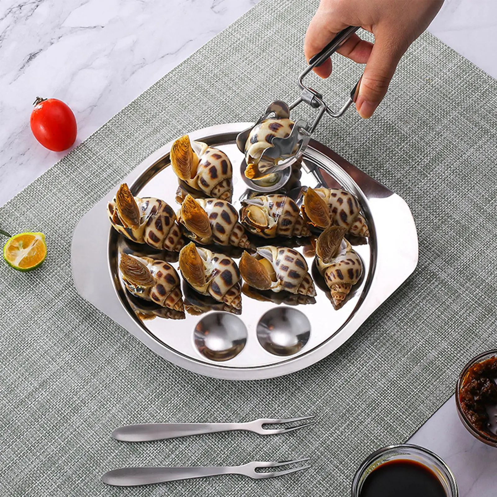 2Pcs Stainless Steel Escargot Plates with 12 Compartments, Snail Baking Tray, Oven & Dishwasher Safe