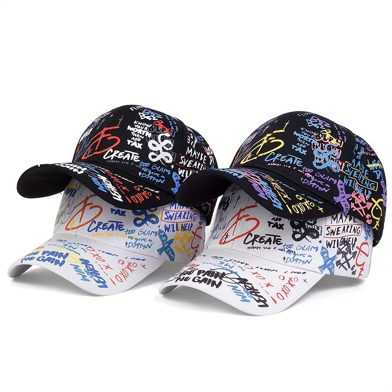 Fashion Graffiti Printing Baseball Cap Outdoor Cotton Casquatte Hat Men Women Summer Sun Hats Adjustable Hip Hop Caps Gorras