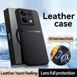 Luxury Magnetic Leather Solid Color Phone Case For Redmi Note 13 12 11 10 9 Pro 11s 10s 9s Shockproof Back Cover For Redmi 13C