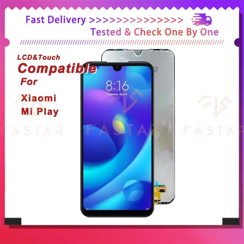 

Mi play 5.84"Tested For Xiaomi Mi play LCD Display Touch Digitizer Assembly Replacement Phone Screen Mi play lcd