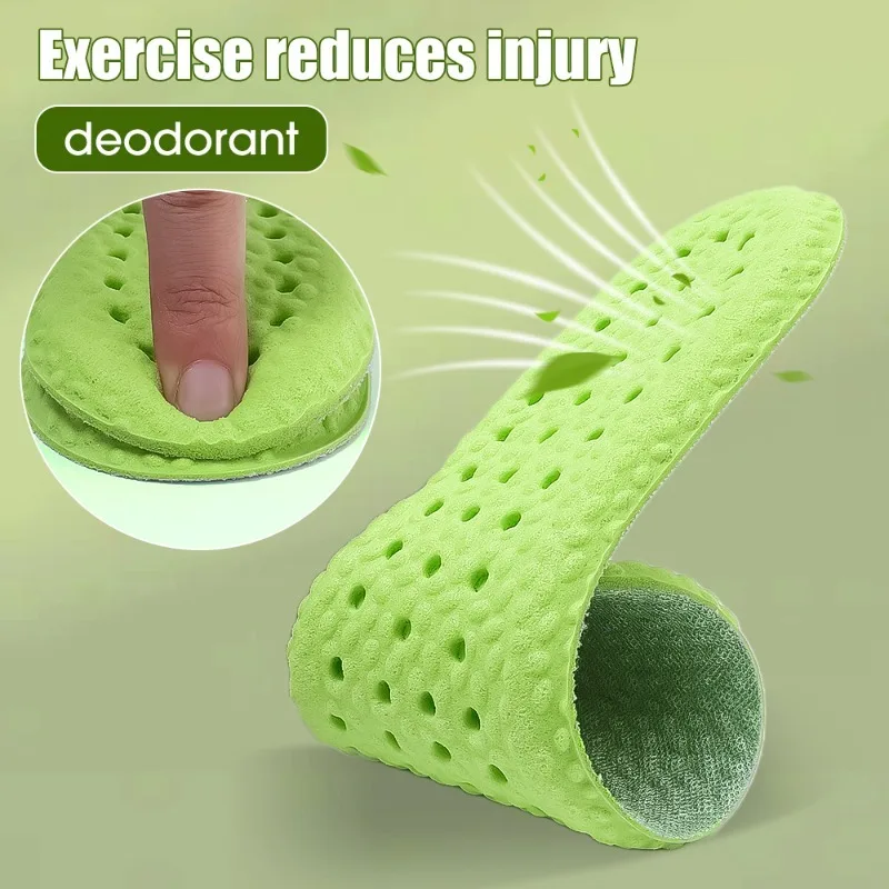 Breathable Sport Soft Memory Foam Insoles Men Women Mesh Deodorant Running Shoes Pads Orthopedic Sole Cushion Anti-Foot Fatigue