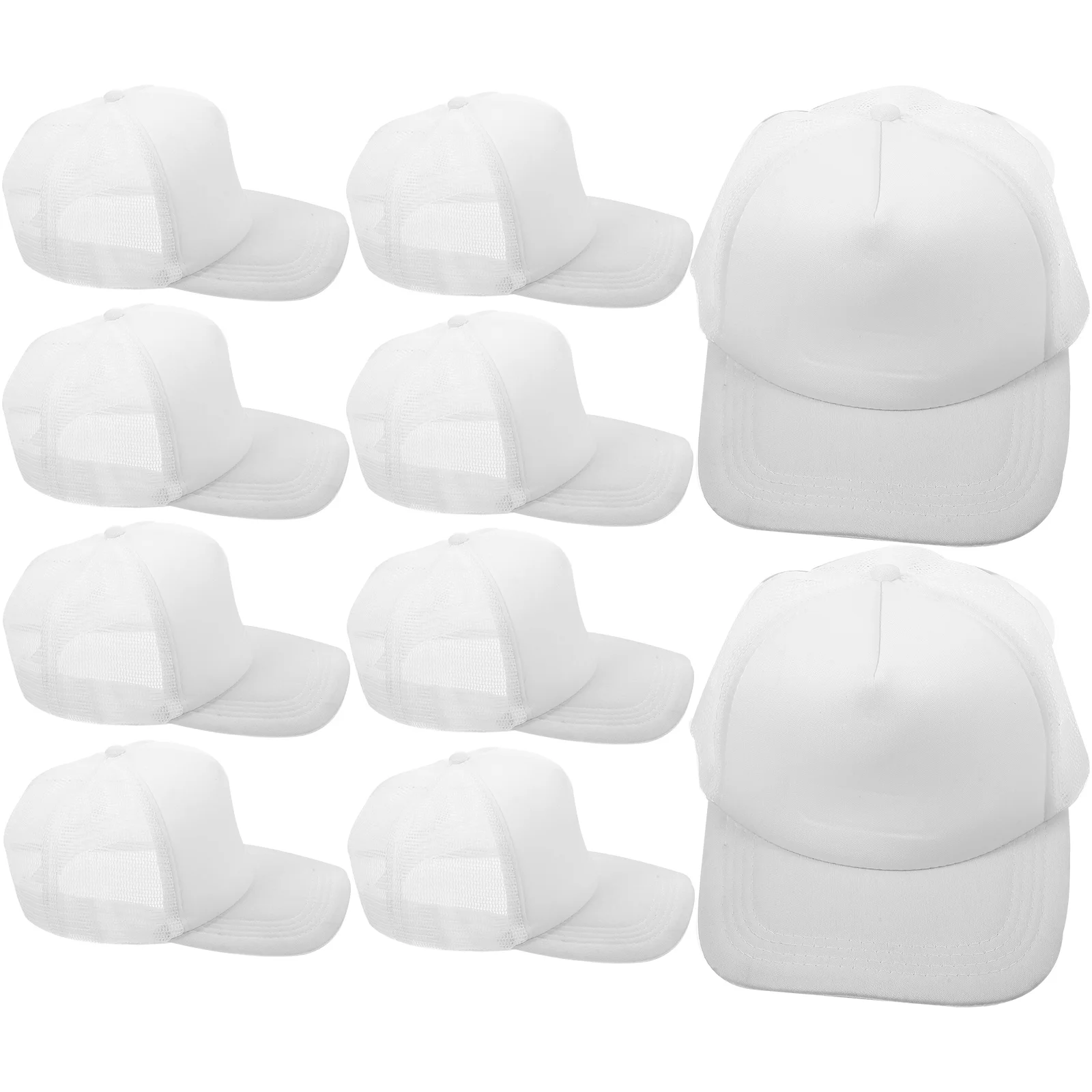 

10Pcs Blank Mesh Baseball Hats Sublimation Caps Lightweight Breathable Outdoor DIY Heat Transfer Caps Trucker Hats