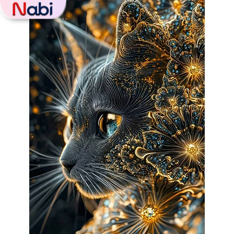 

Nabi DIY алмазная живопись черный кот рукоделие Алмазная мозаика цветок акриловые принадлежности для рукоделия Настенный декор