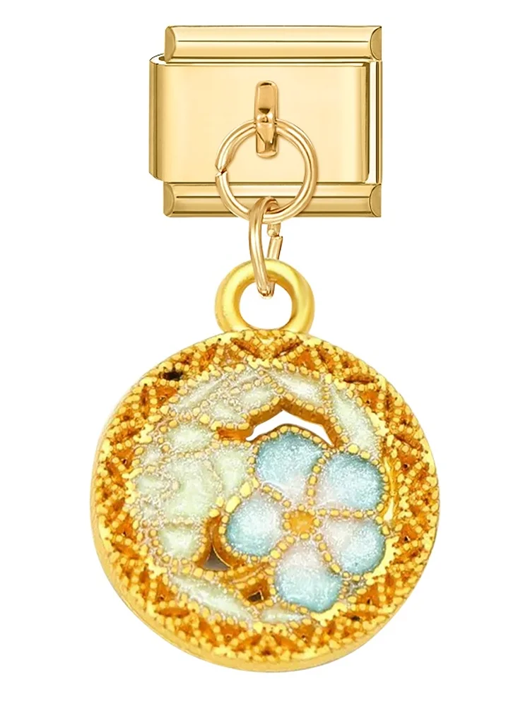 Pendentif hibou en Zircon couleur or, cerise, cœur, étoile de mer, lien à breloque italien, adapté au Bracelet de 9mm, en acier inoxydable, fabrication de bricolage pour femmes