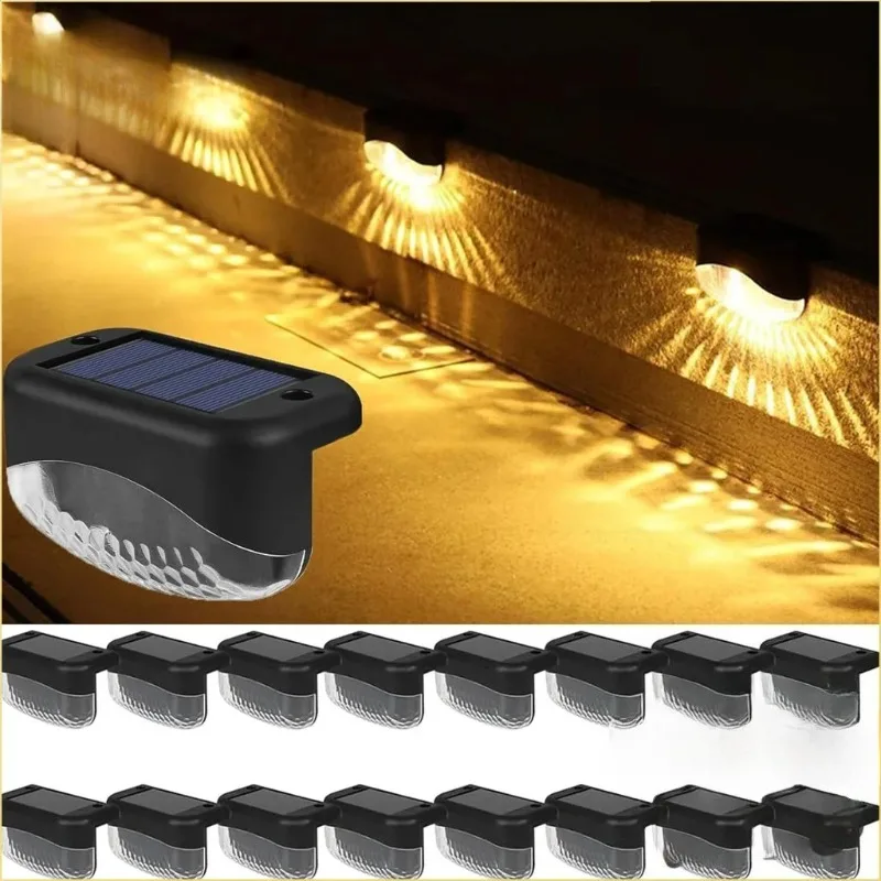 1-10PCS Solar Step Light Outdoor Waterproof Ground Lamp for Stairs Walkway Landscape Deck Courtyard Trendy Design