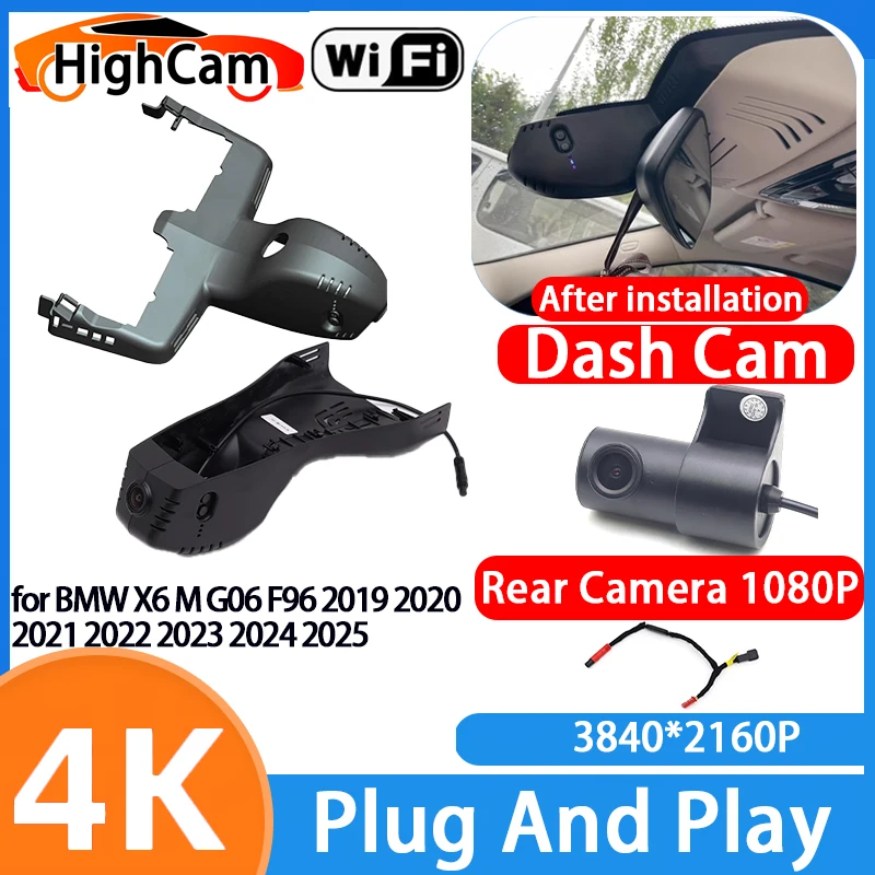 HighCam for BMW X6 M G06 F96 2019 2020 2021 2022 2023 2024 2025 4K Wifi OEM Car DVR Video Recorder Dash Cam Front Rear Camera