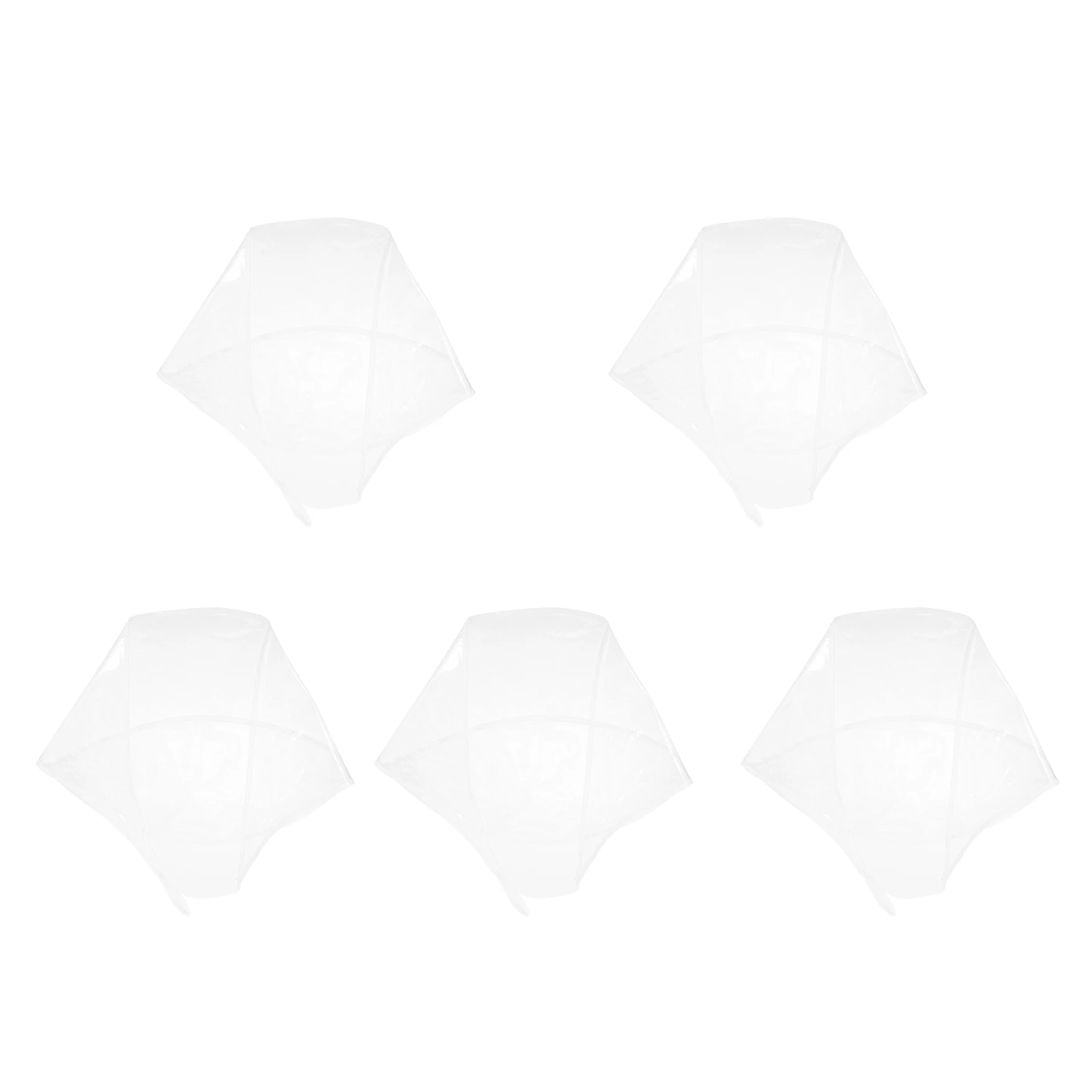 

5pcs Waterproof Clear Bonnet Women Hair Protection Hats Rainproof Caps No Deformation PE Material Foldable Travel Size Outdoor