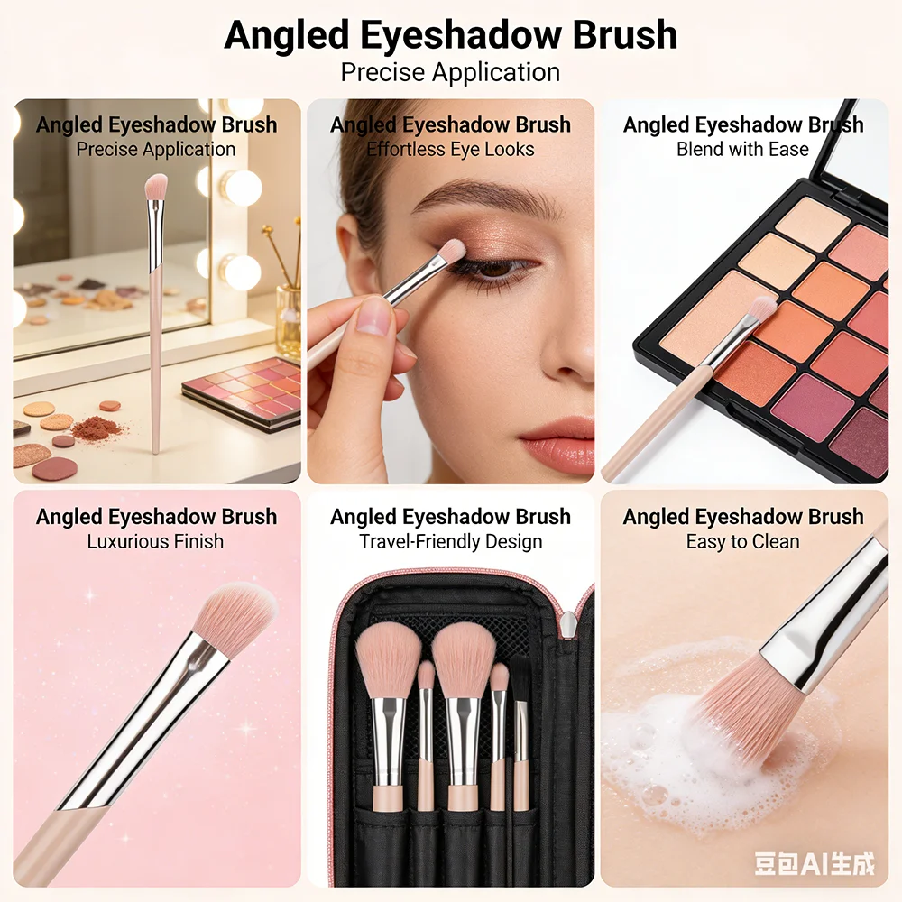 فرشاة ظلال عيون بزاوية 201 لأداة تظليل ومزج دقيقة للمكياج