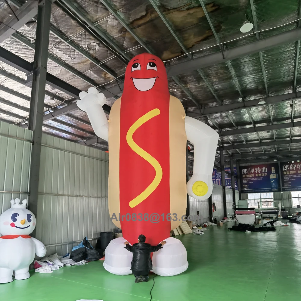 Oxford Giant Inflatable Hot Dog,ไส้กรอกพองการ์ตูนMascotบอลลูนBlower Fastอาหารจําลองรายการสําหรับโปรโมชั่น