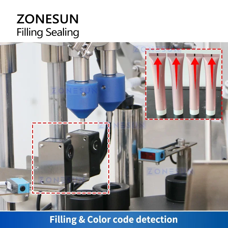 ZONESUN Tube Filling and Sealing Machine Cosmetic Tube Filler Ultraschall Sealer Zahnpasta Plastic Tube Packaging ZS-AFS05