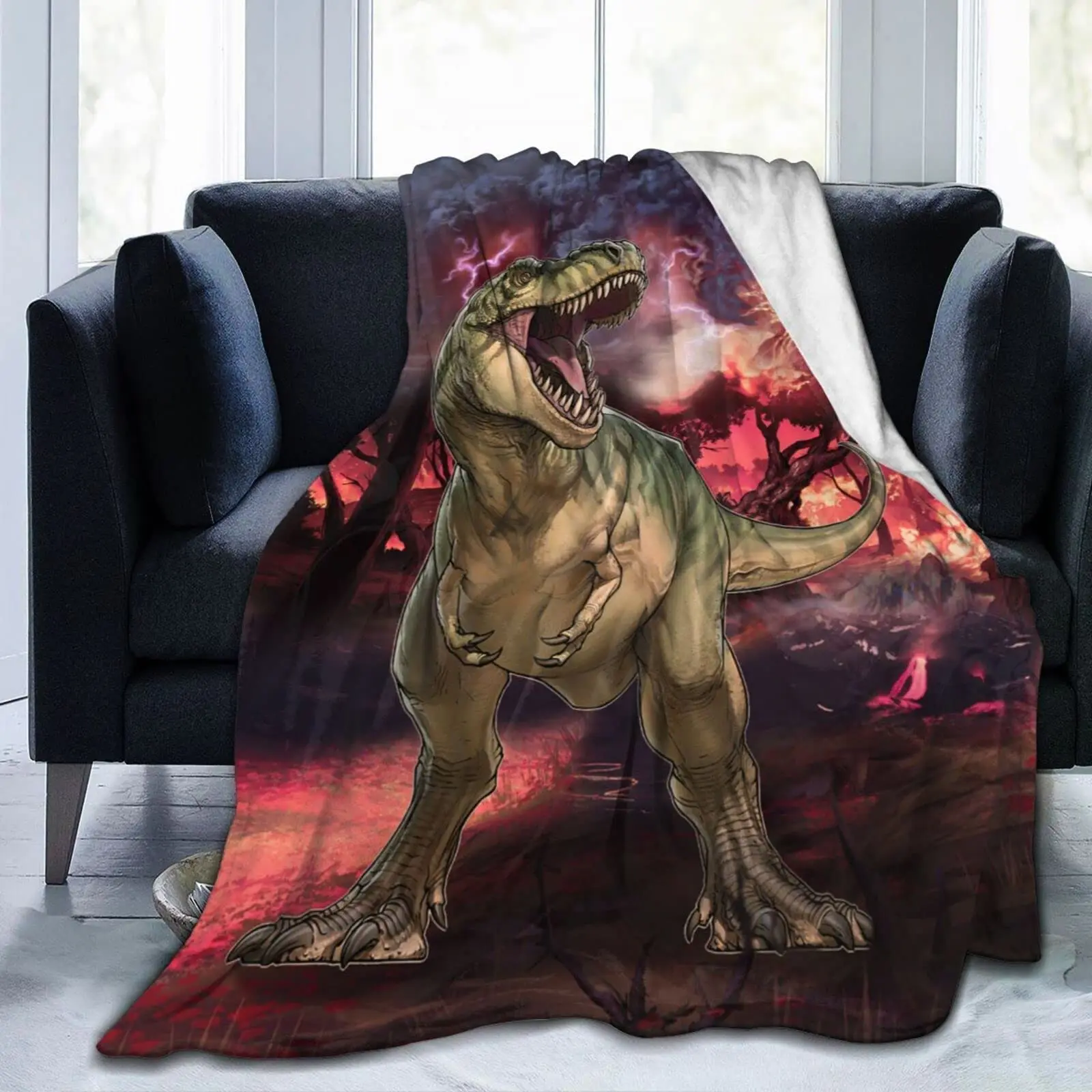 

Dinosaur Blanket for Boys Dino Blankets Throw Blanket Kid Blankets for Boys Dino Ranch Toys Tyrannosaurus Rex Soft Plush Blanket