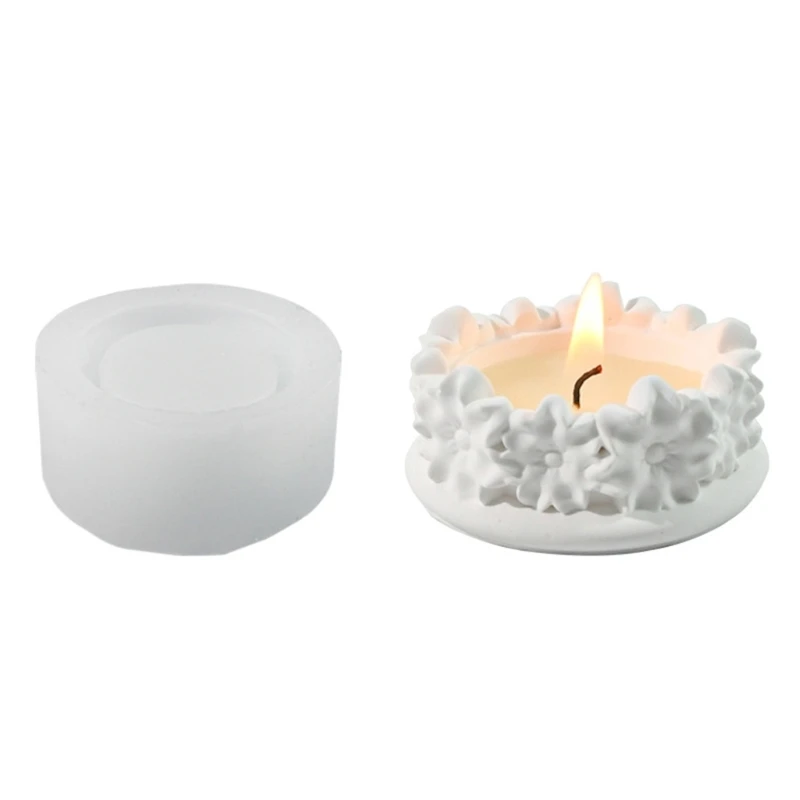 

YUYU Gypsum Candlestick Silicone Mold Base Mould Peach Blossom Holder Molds Ornaments Home Decorations Mould