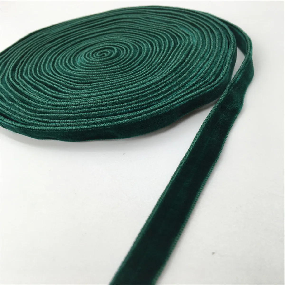 9mm Double Face Velour Ribbons Nylon Belt Dark Green Velour Ribbons Webbing Diy Accessories 1-50Yards