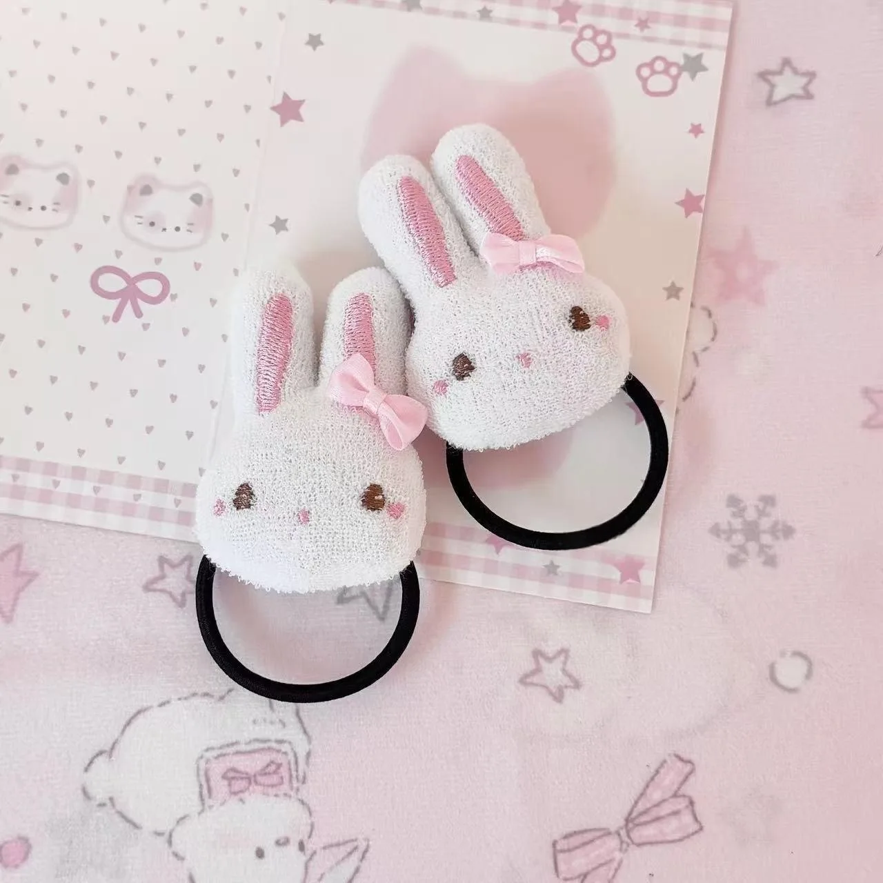 Y2K Cute Plush Rabbit Hair Tie Rope Cartoon Animal Elastic Hair Bands Sweet Girl Hair Accessories Hairclips For Women Jewerly