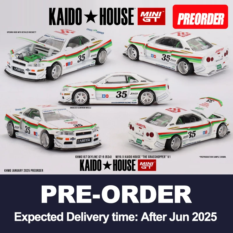 Kaido House Skyline GTR R34 The GRASSHOPPER V1 KHMG alloy car model 167