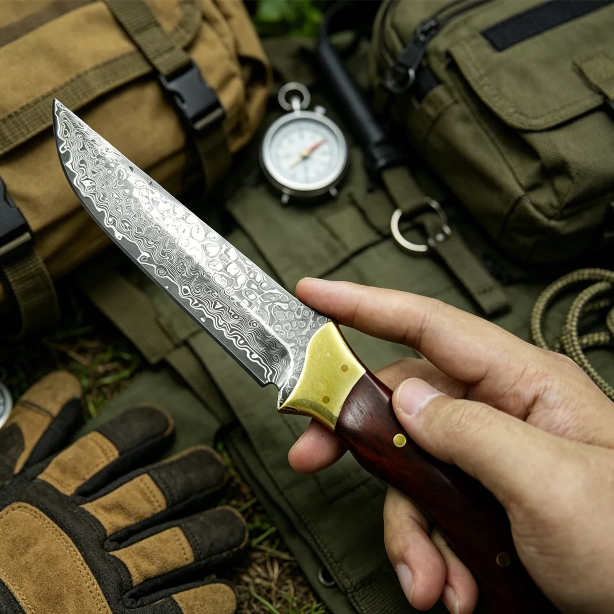 High Hardness VG10 Damascus Wood Handles Pocket Knife Outdoor Survival Camping EDC Tools Wilderness Portable Fruit Knives view 4