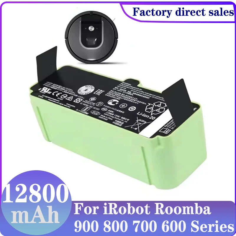 

12800mAh Lithium Ion Battery For iRobot Roomba Cleaner 900 800 700 600 Series 960 980 981 966 895 695 692 690 675 780 860 891