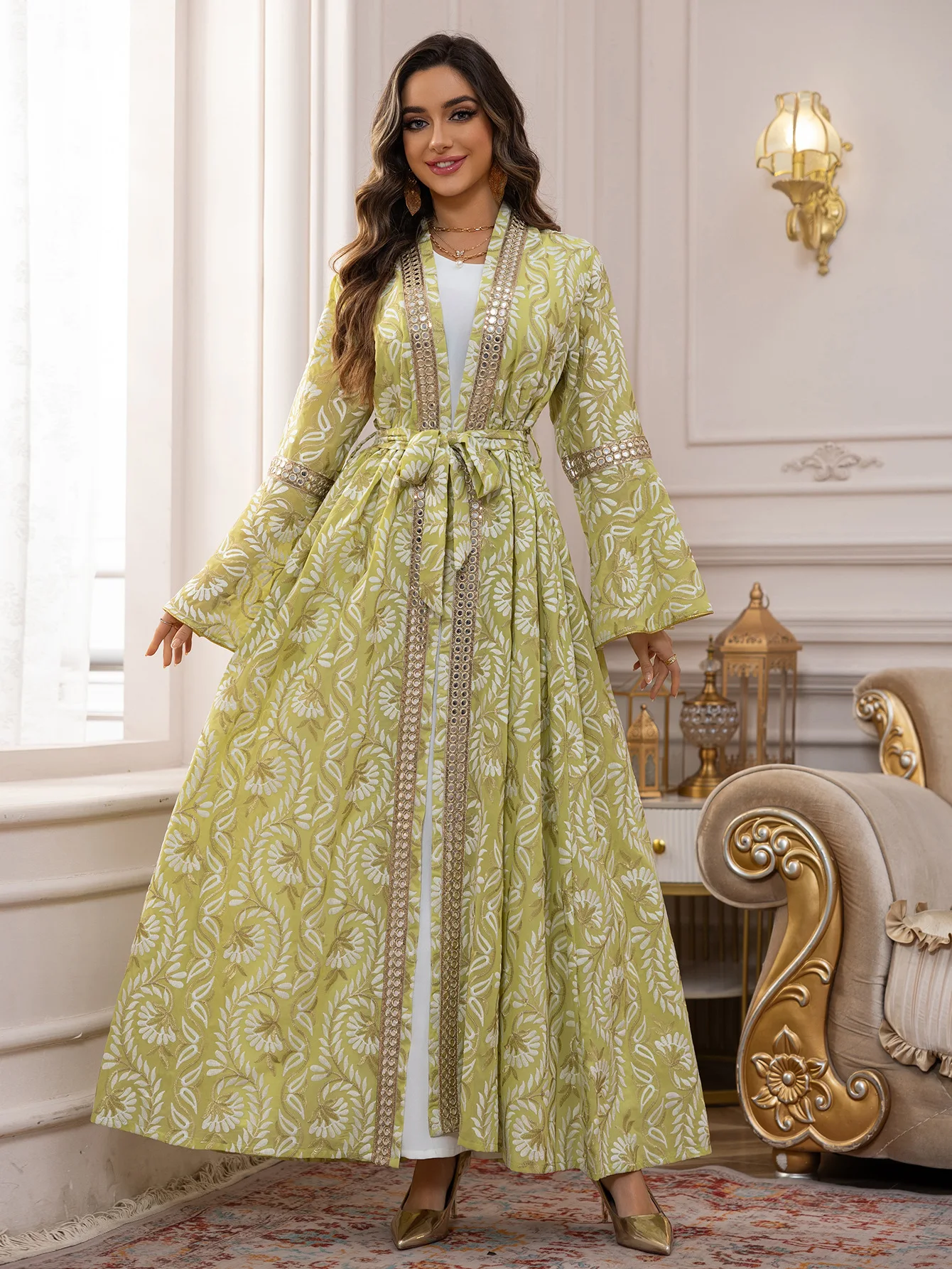 عيد 2 قطعة فستان المرأة المسلمة التطريز عباية دبي الفاخرة تركيا جلابية الأفريقية ثوب حفلة قفطان رداء الإسلام الملابس كبايا