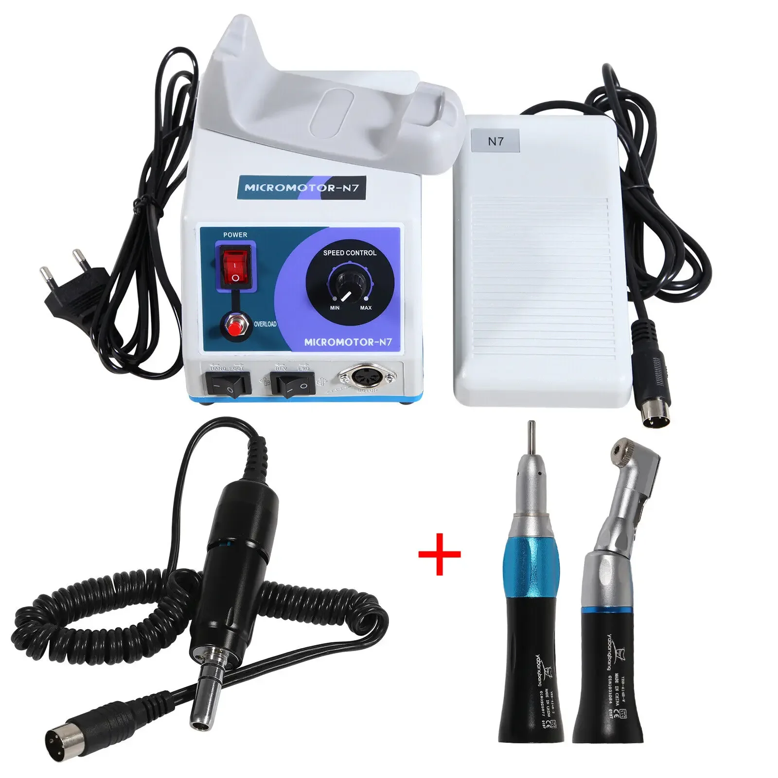 Dental Marathon 35K Micromotor Control N7 Machine/Low Speed Contra Angle Straight Handpiece Black Color