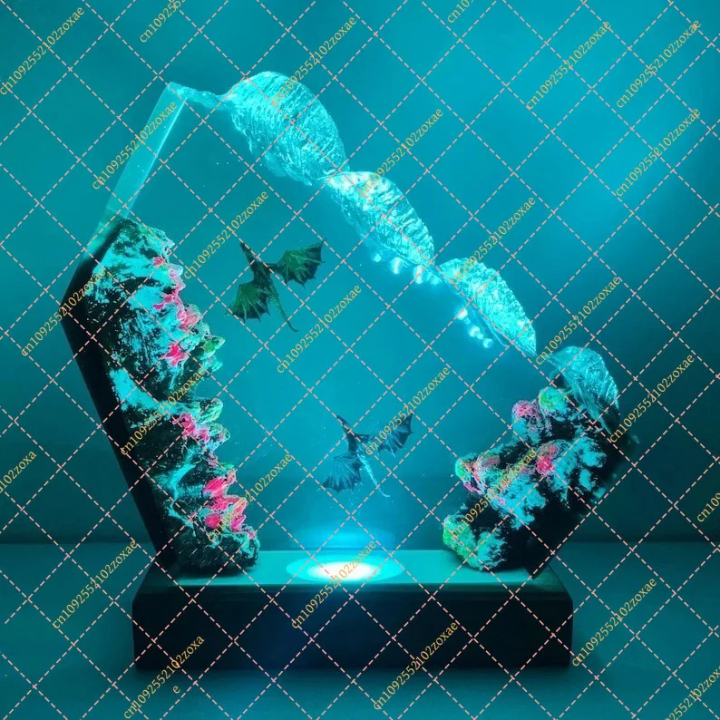 Love epoxy resin wood handicrafts, holiday gifts for family, tabletop ornaments, bedside ornaments