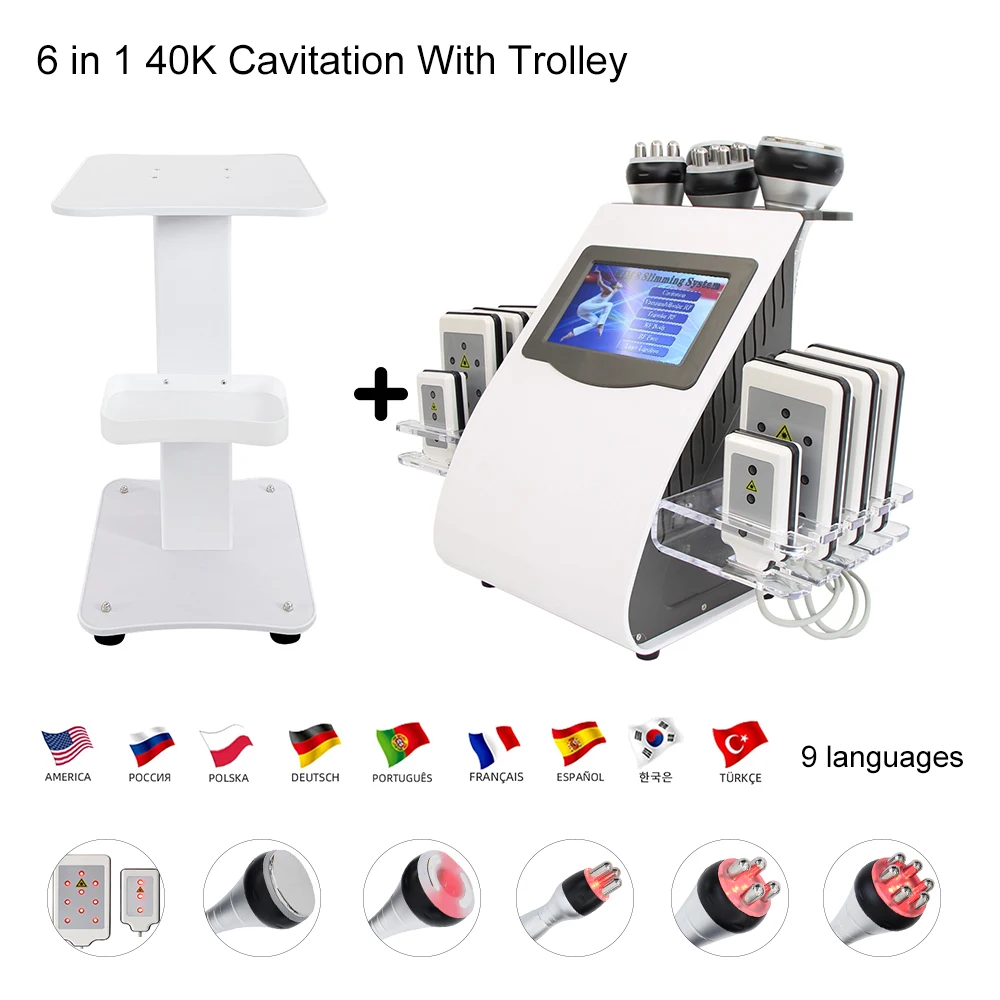 40K Ultrasonic Cavitation Machine Cellulite Removal Face Lifting Vacuum Massage Weight Loss Beauty Salon Device Body Slimming