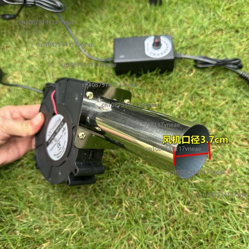 220V Transformer 12V Blower Fan Extended Mouth Barbecue Power Variable Speed Air Blower for BBQ Picnic Grill Wood Stove Cooking