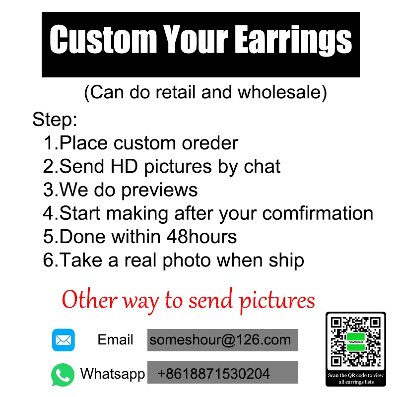 SOMEHOUR Wholesale Customized Earrings Wooden Drop Dangle Both Sides Printing Personalized Photos Pendant Jewelry For Women Gift