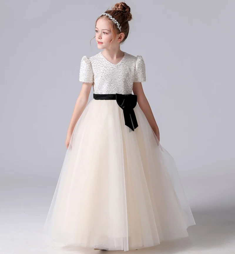 

Butterfly AppliqueFlower Girl Dresses Birthday Party Pageant Dresses For Girls First Communion Dresses Kids Prom Dresses