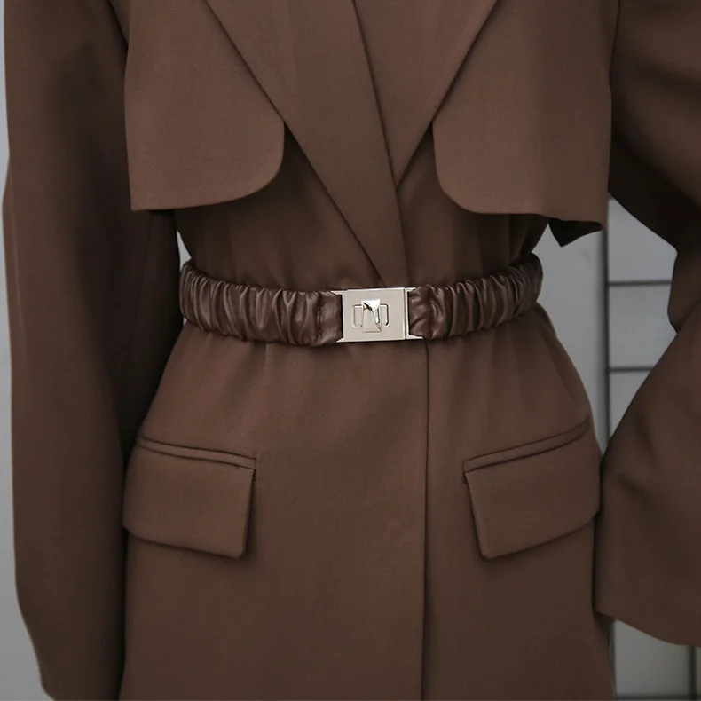 

With Small Blazer, Wool Dress, Shirt, Elastic Belt, Women's Versatile Decoration, Fashion, Wide Waist Seal, Retro Women Belt