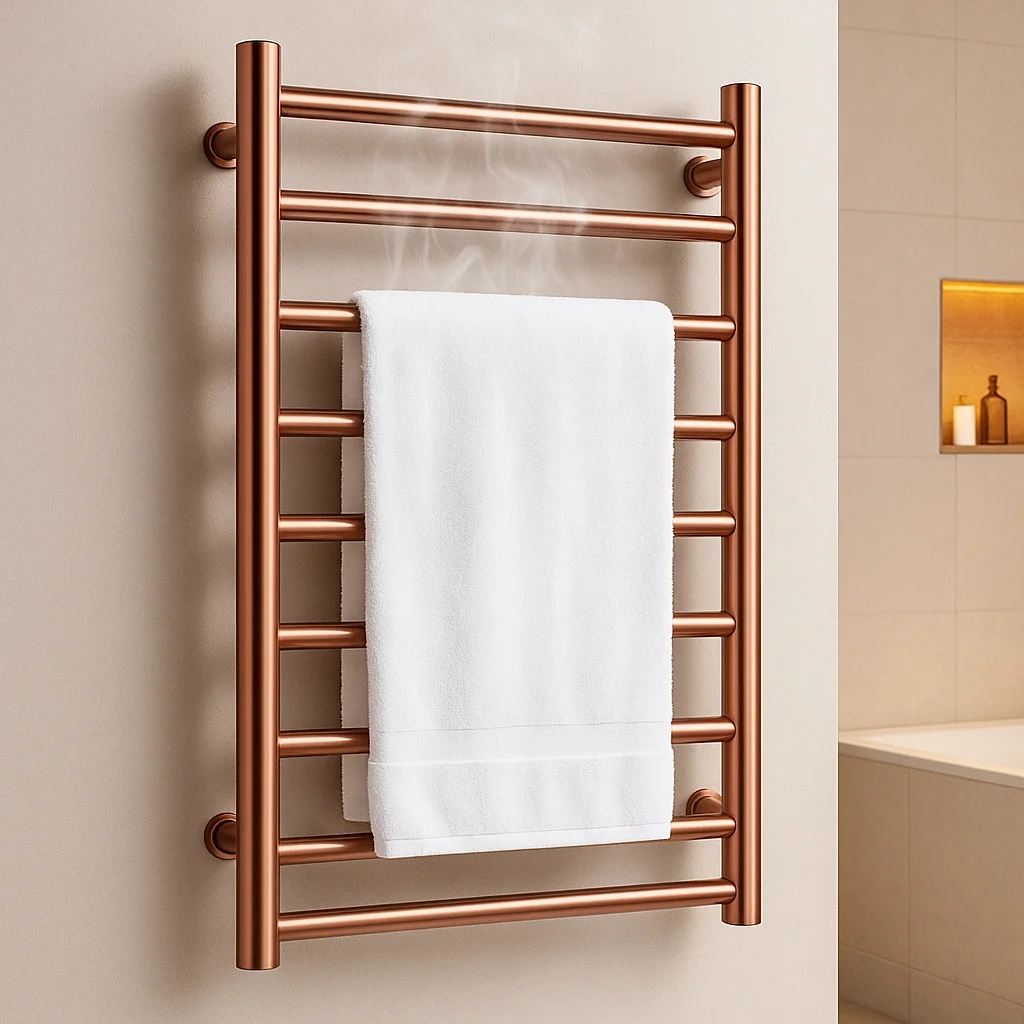 Luxury Wall Mounted Heated Wall Mounted Towel Warmer Electric Barber Towels Heater Electric Heated Towel Rail for Spa Salonpromo