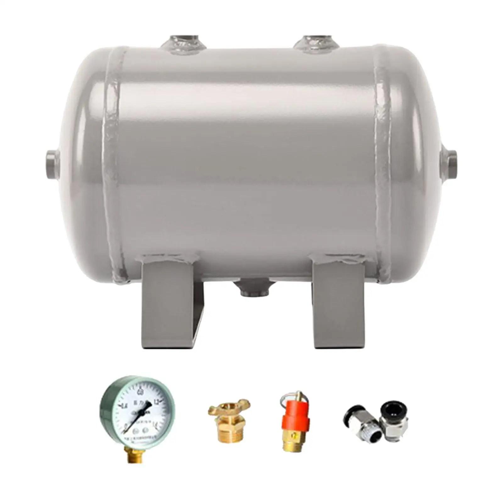 

Carbon Steel Air Storage Tank Vacuum Air Pressure Tank with Pressure Gauge Portable G1/4 Thread Interface 4L Small Compressed