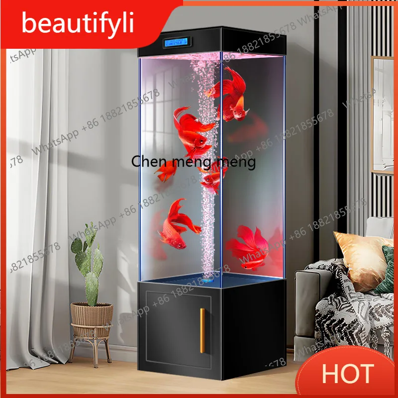 

s6601 Ultra-white glass fish tank integrated tank self-circulation top filter living room small floor ecological aquarium