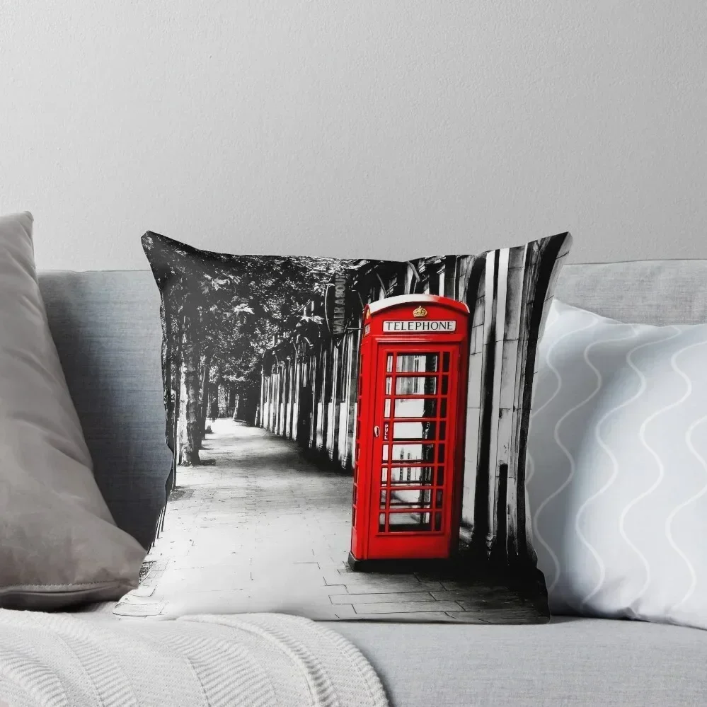 London Calling - London Red Telephone Booth - Classic British Phone Box Throw Pillow autumn decoration Pillow Cases pillow