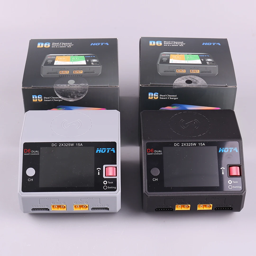 HOTA D6 DC650W 15A Dual Smart Charger 1600mA Max Current with Built-in Micro USB for 1-6S Lipo LiHV NiZn Nicd NiMH Battery