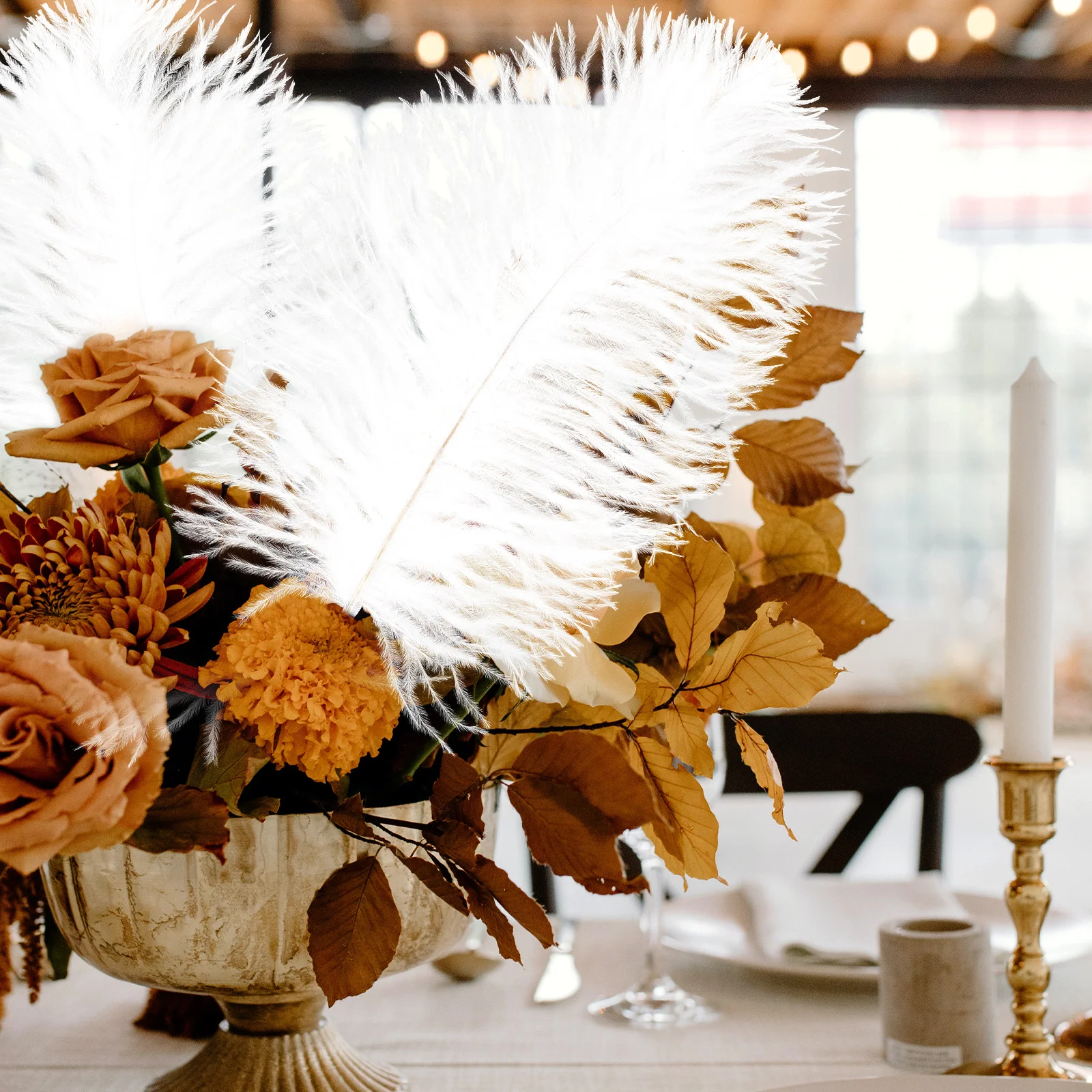 

10pcs White Ostrich Natural Plumes Wedding Decor DIY Crafts Home Decorations Accessories Party Props