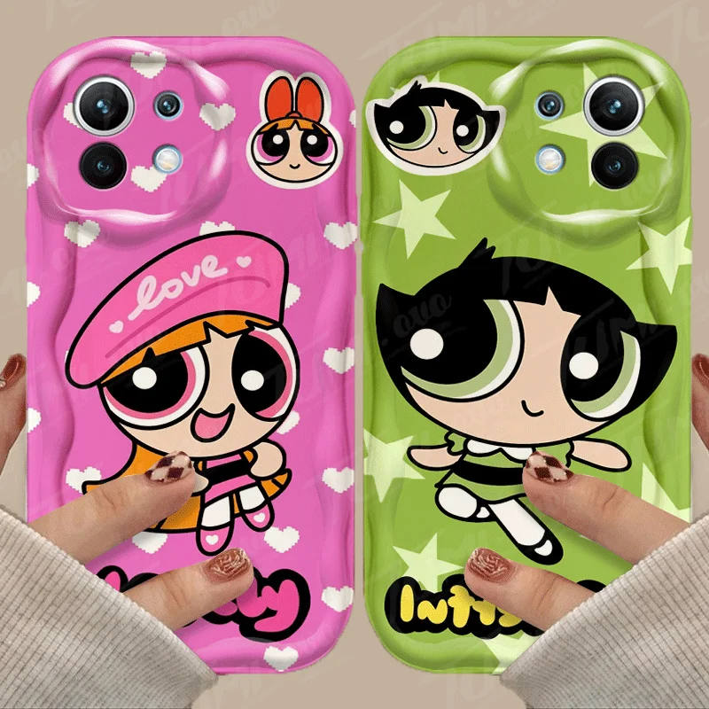 P-Powerpuff Girls Wave Phone Case For Xiaomi 13T 12T 11 Lite 5G NE 11i 12 13 10T 10i POCO X3 Pro NFC X4 GT X6 X5 F3 F4 F5 Cover