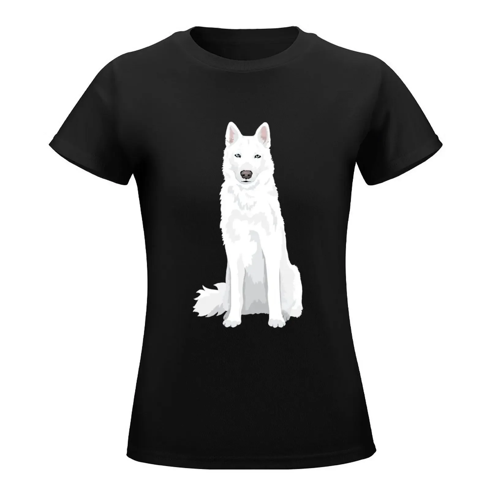 beautiful white Siberian Husky - sweet white Snow dog T-Shirt funny hippie clothes Women's t-shirt