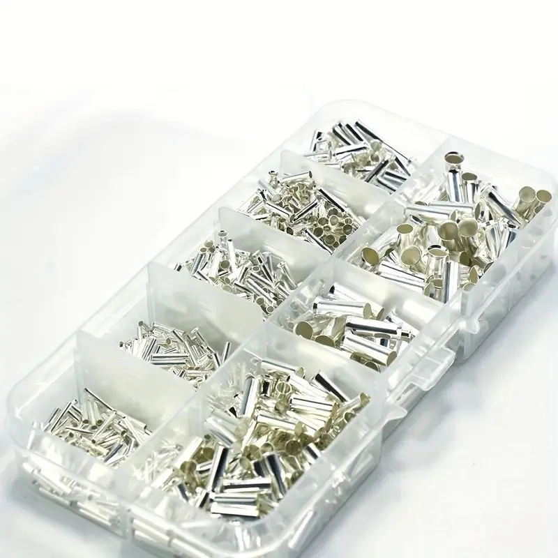 

1100pcs 0.5mm²-6mm² 22-10 AWG Non-Insulated Wire Connector Bootlace Ferrules Electrical Cable Terminal Tubular