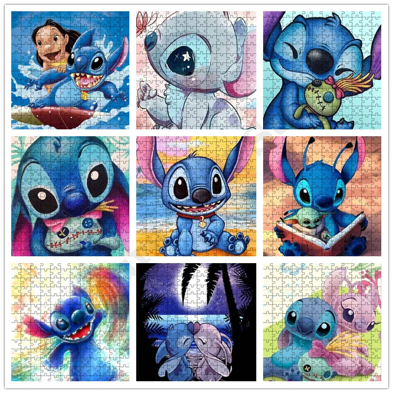 

Diy Puzzle Lilo & Stitch Puzzle Photo Anime Puzzle 300 500 1000 Pieces Adult Toy Kid's Gift Father's Day Gift Home Decor