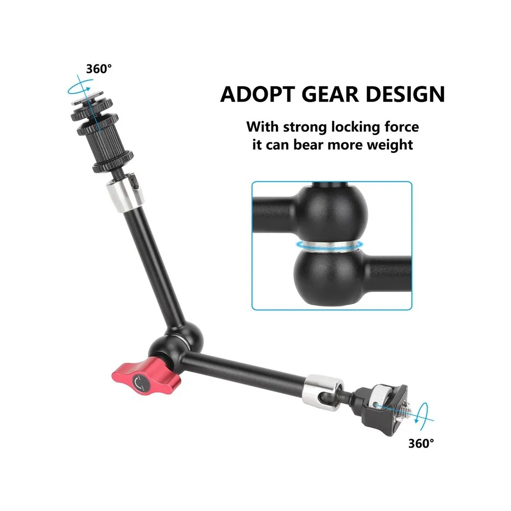 Camera 12.6inch Multipurpose Articulating Arm with Anti-Twist 1/4''-20 Mount Shoe Adapter For Monitor Light Magic Arm