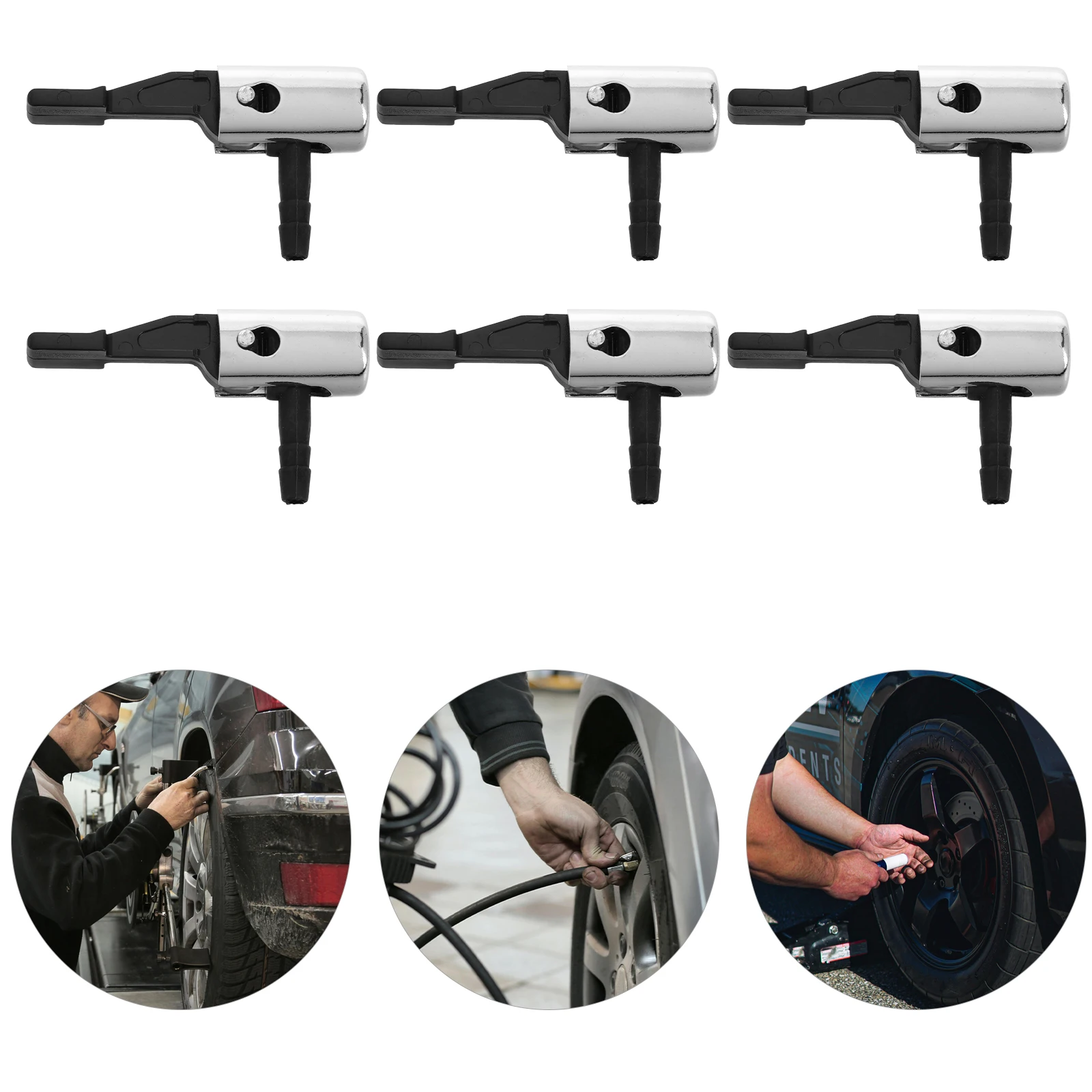 

10pcs Air Compressor Accessories Nozzle Adapter Clip Chuck Tire Pump Attachments Quick Connect Valve Bikes Car