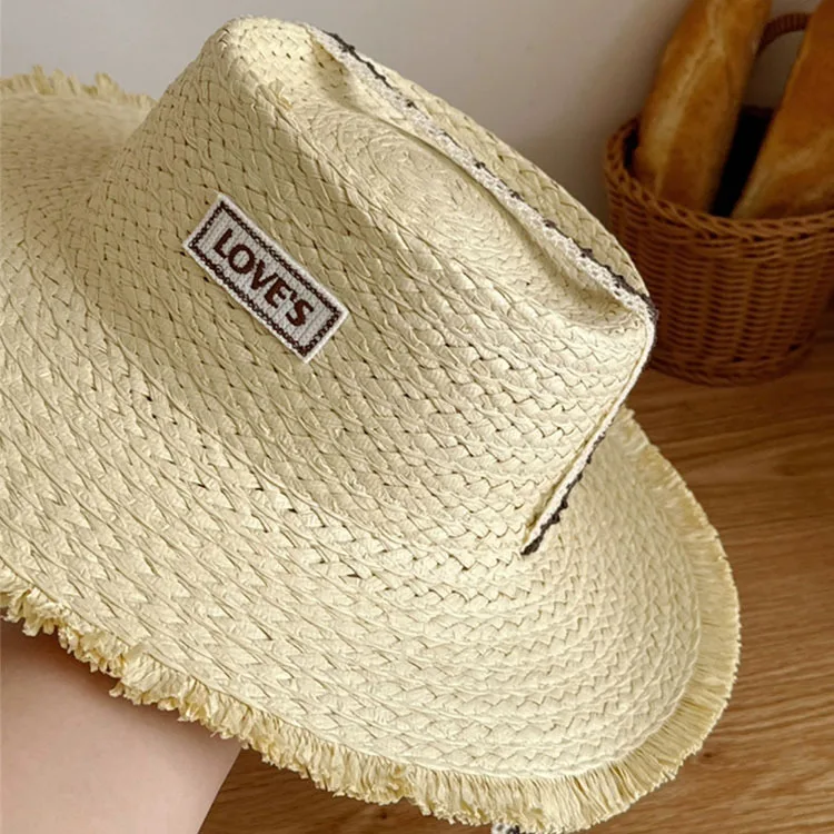 Korea Women Summer Sun Hats Holiday Straw Hat Large Brim with Strap for Adult Sunscreen Casual Beach Cap Vacation Hat Wholesale