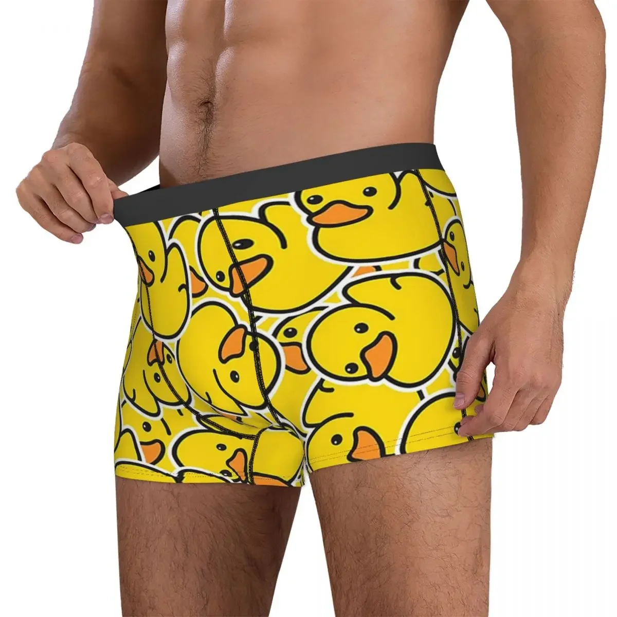 Boxer Underpants Shorts Yellow Classic Rubber Duck Panties Male Ventilate Underwear for Homme Man Boyfriend Gift