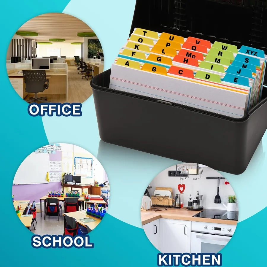 5x8 plastic indexkaartverdelers Zwaargewicht poly-indexkaartgeleiders AZ voor flashkaarten en receptenkaarten met alfabetische blanco