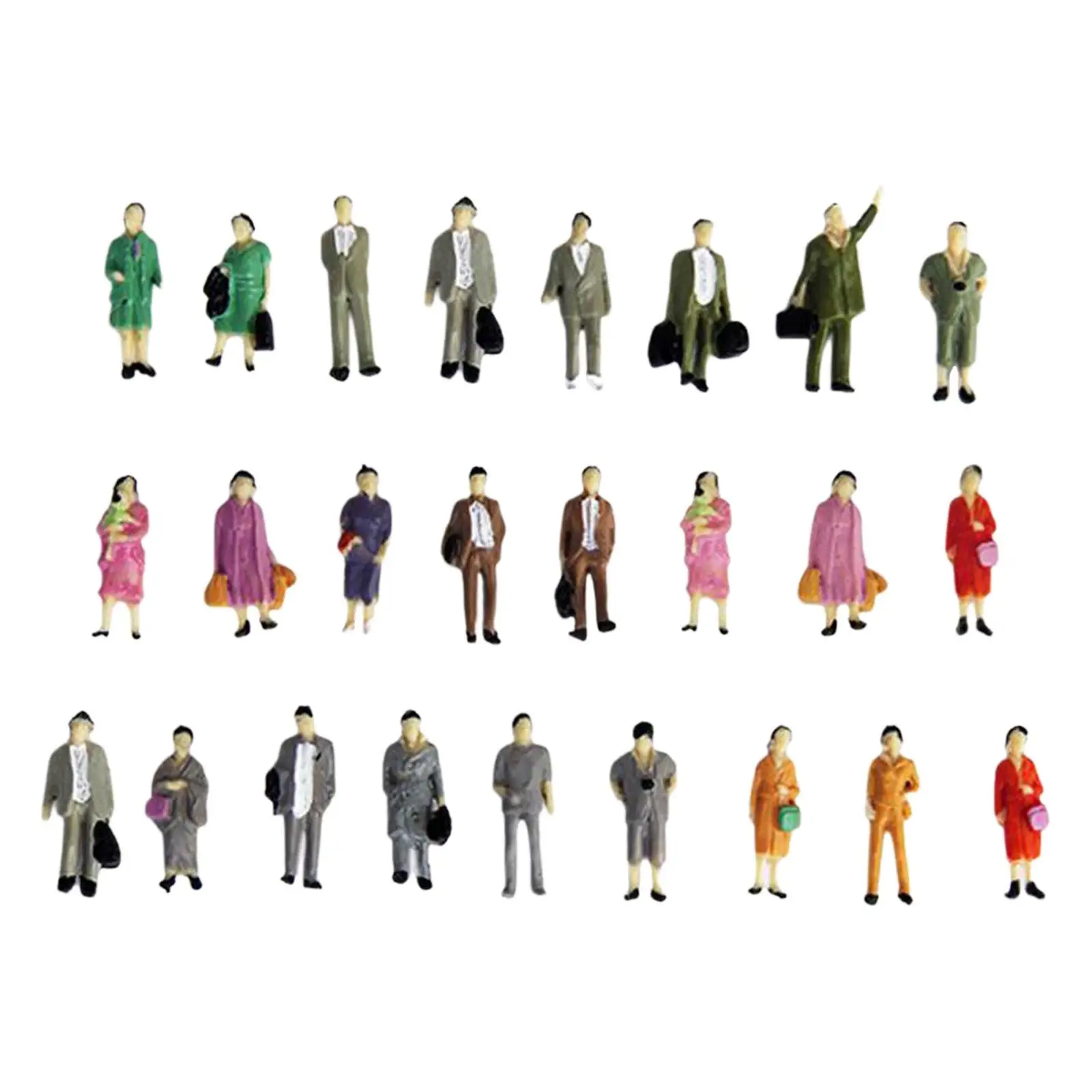 25Pcs HO Scale 1:87 figure giocattoli piccoli accessori per la costruzione di Hobby decorazione del giardino delle fate scenario in miniatura forniture per modelli di persone