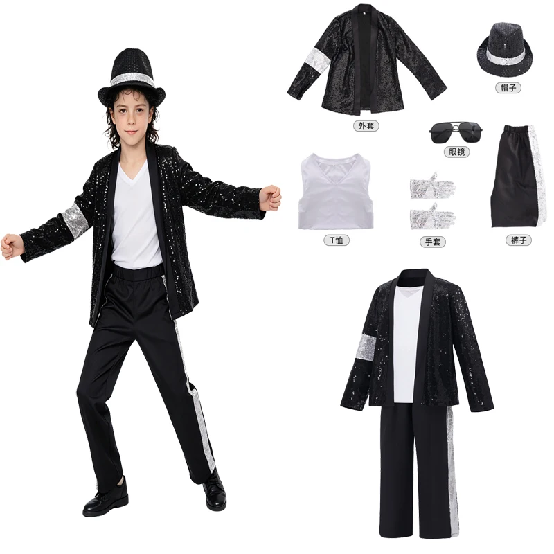 Halloween performance costume tap dance MJ dance performance costume Mike cosplay set imitates Easter party dress up new
