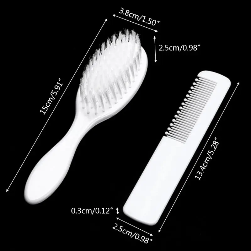 2 Pcs Baby Hair Brush Comb Set for Newborns Toddlers Infant Safety Scalp Massage Nursing Supplies