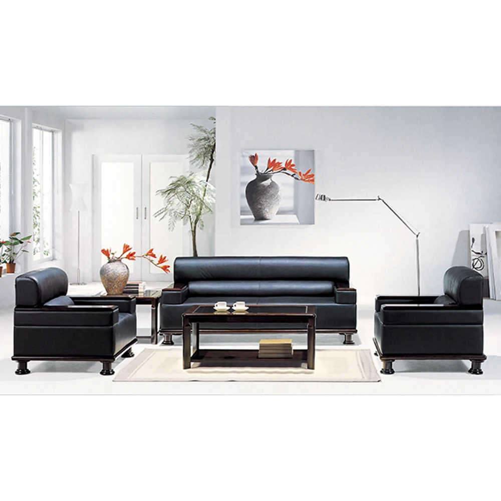 Durable high quality customized general leather set manager office sofa waiting area hotel lobby material